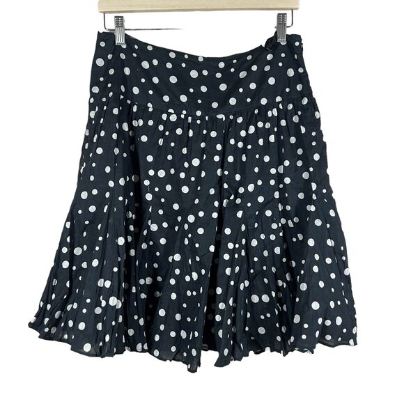 INC International Concepts Womens Swing Skirt Size 8 Flare Black White Polka Dot - Picture 1 of 9